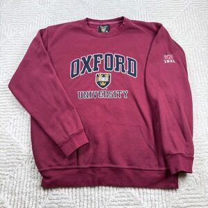 Oxford University Sweatshirt Men's XL Burgundy Collegiate Graphic Pullover Crew